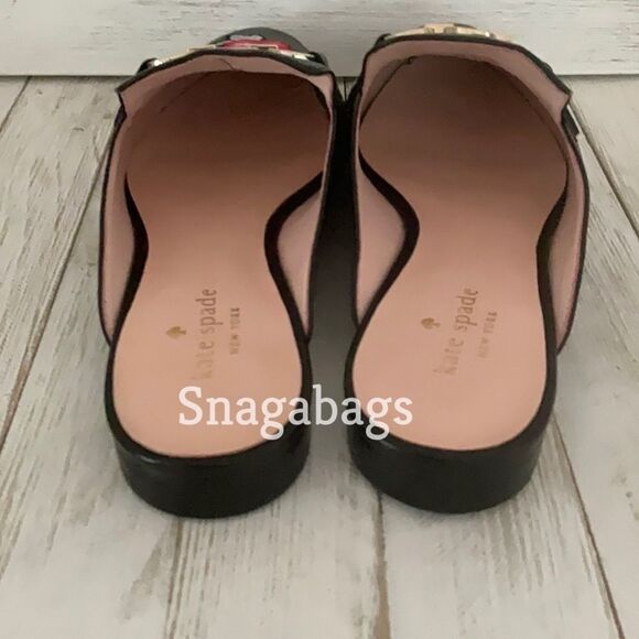 KATE SPADE NIB CANYON BLACK NAPPA POINTED TOE SLIP ON FLAT SHOES SIZE 7.5 M - Picture 4 of 11